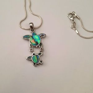 Moonlight Turtle Sterling Silver 22 Chain